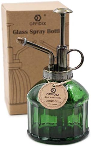 OFFIDIX Glass Plant Mister Vintage Style Spray Bottle Mist 6.7oz Dark Green by Offidix