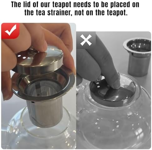 PARACITY Glass Teapot for Stovetop, 50 oz Clear Tea Kettle with Infuser - Image 3
