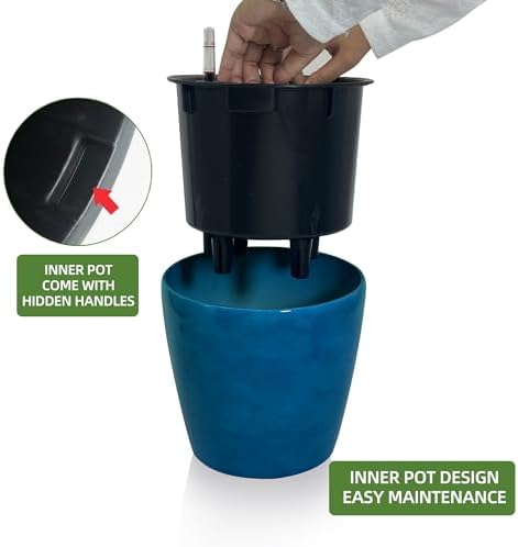 Dexceder 11x10 Self Watering Planter (Peacock Blue Gradient) - Image 4