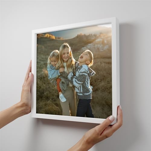 Mixtiles Official Custom Photo Tiles - Magnetic Wall Frames - Adhesive Sticker, no Nails - Personalized Printed Photos - Various Sizes and Frames - 12x12-1-Tile - Normal White