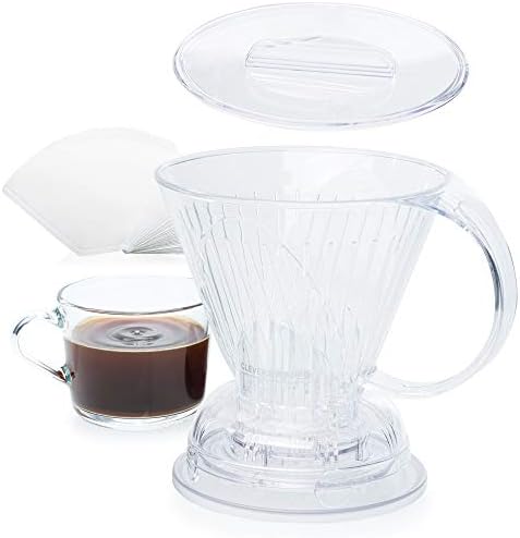 Clever Coffee Dripper | Large 18 oz | Clear | BPA-Free | 100 Filters by Clever