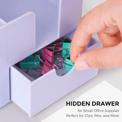 SKYDUE Small Desk Organizer with Sticky Notes Holder,Pen Holder for Deskc - Image 3
