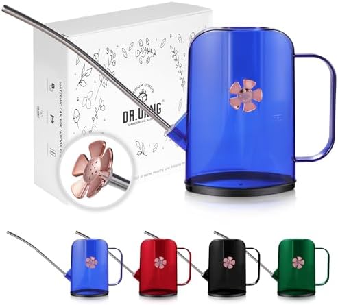 Watering Can Indoor for House Plants Small Watering cans with Long Spout Flower Model Sprinkler Head 1.2L (Blue, 1.2L) by DrUang