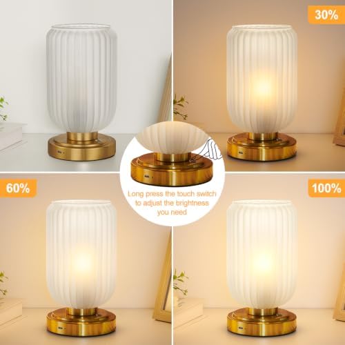 LightRound Cordless Table Lamp for Bedroom, Touch Stepless Dimmable - Image 3