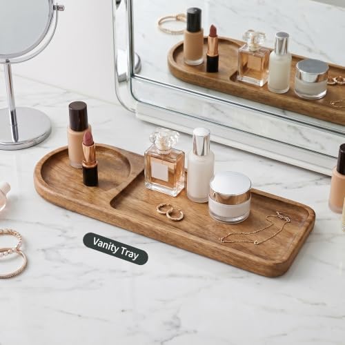 Small Wood Tray – Acacia Serving Platter Vanity Tray Mini Wooden Tray Decor - Image 5