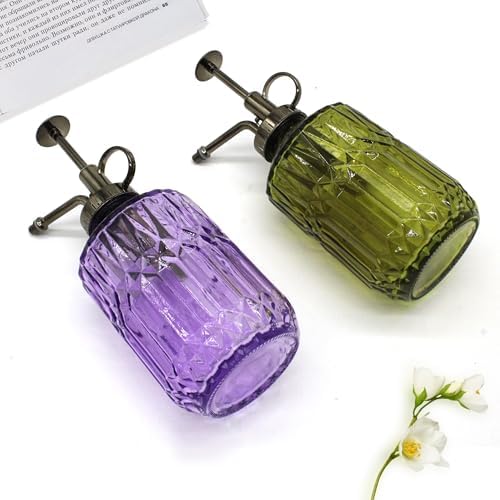Glass Plant Mister Spray Bottle, 400ML Vintage Plant Spritzer with Top Pump Watering Can for Indoor Outdoor House Plants, Flowers (Purple) - Image 6