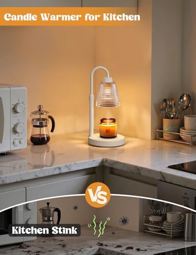 White Candle Warmer Lamp with Timer, Dimmable Candle Warmer for Jar Candles, Height Adjustable Wax Melts Warmer, Birthday Gifts for Women Mom, House Warming Gifts New Home Decor - Image 4