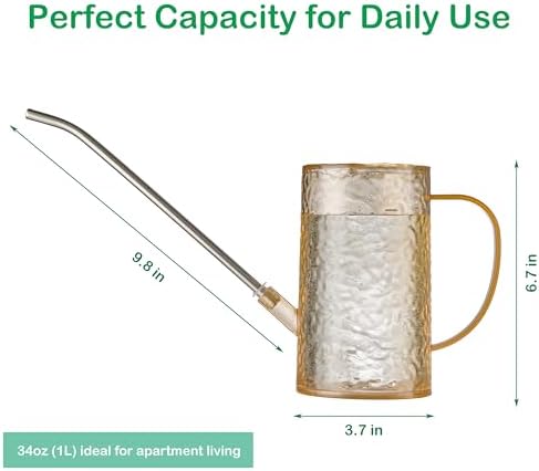 Long Spout Watering Can Indoor Plants, Small Watering Cans for House Plants, Flowers, Succulents 34oz - Image 2
