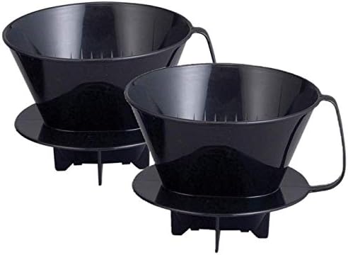 Fino Pour-Over Coffee Brewing Filter Cone, Number 4-Size, Black, Brews 8 to 12-Cups, Set of 1 by Fino