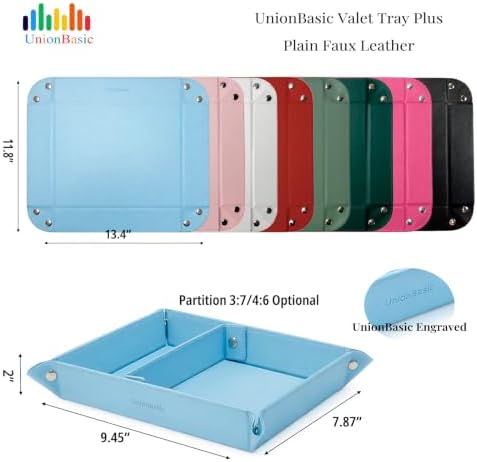 UnionBasic Medium Valet Tray, Jewelry Tray for Rings Watches Earrings, Entryway Catchall Caddy for Coins Keys Change, Nightstand Bedside Valet Holder, Trays for Electronic Gadgets, Vintage Green Plus - Image 6