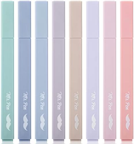Mr. Pen- Aesthetic Highlighters No Bleed, 8 Pack, Morandi Colors | Chisel Tip, Cute Highlighters Assorted Colors for Journaling, Highlighting, Underlining, Fast Dry, Back to School Supplies by MrPen