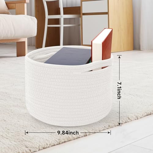 3 Pack Small Rope Storage Baskets, 9.82×9.82×7.1", White - Image 2