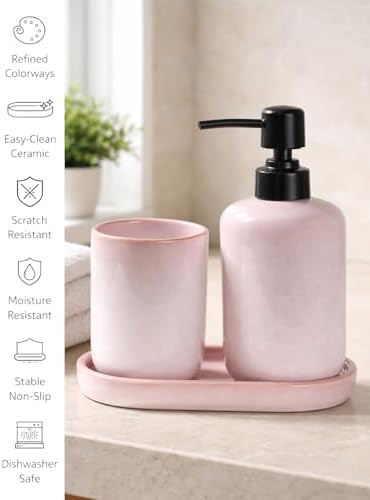 Glossy Pink Ceramic Bathroom Tray, Small Vanity Organizer Dish - Image 4