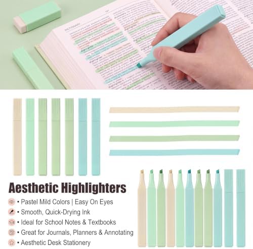 Colarr 54 Pcs Aesthetic College School Supplies Back to School Set,Green - Image 5
