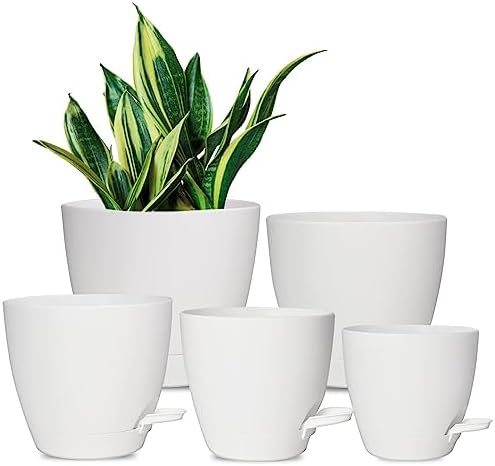 5/6/5.5/5 Inch 7/6.Self Watering Pots for Indoor/Outdoor Plants, 5 Pack by Vanslogreen