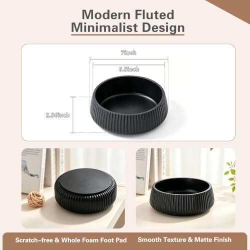 Concrete Key Bowl for Entryway Table, 7" Key Holder Bowl for Keys, Black - Image 3