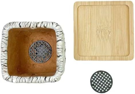 Ceramic Planter Pots w/Drainage, 3 Inch Set of 2, Indoor Outdoor Home Patio Garden Plants Flower Succulent, Crackle-Texture Square - Image 4