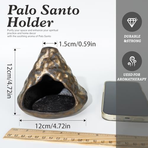 Black Gold Zongzi Shaped Clay Smudge Bowl,Ceramic Palo Santo & Sage Burner - Image 2