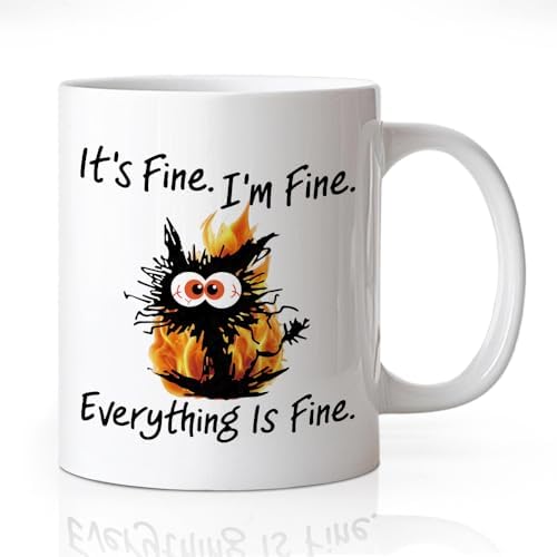 It's Fine I'm Fine 11 oz Ceramic Cat Lover Coffee Mug by Unknown