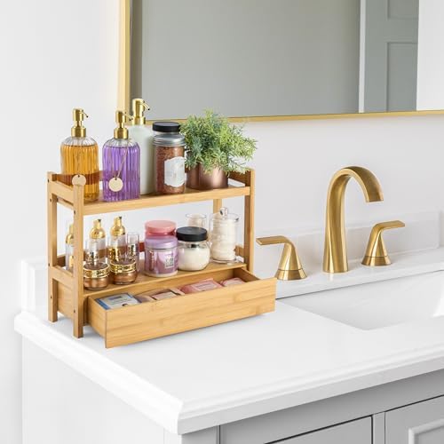 Sorbus Matcha Station Shelf, Bamboo (17" x 6.5" x 12.6") - Image 5