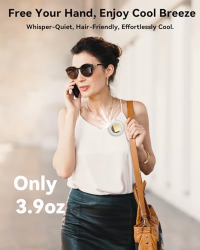 Portable Silent Mini Bladeless Fan Clip On, Small Fan Clip on for Shirt & Waist, Adjustable 3-Speed Suspended Whirlwind Fans, For Outdoor & Travel & Office, Travel Accessories, Gift - Image 4
