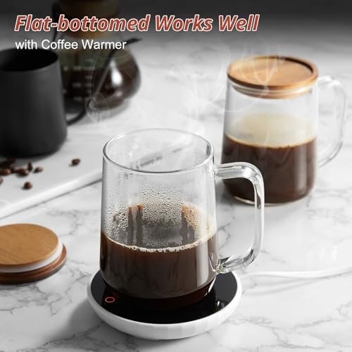Glass Coffee Mugs, 16 oz Glass Coffee Cups with Acacia Wood Lids, Clear Borosilicate Glass Mugs with Handles for Cappuccino, Tea, Latte, Hot/Cold Beverages, Wine, Americano, Set of 2 - Image 5