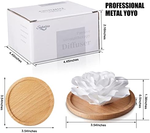 Passive Essential Oil Diffuser,Aromatherapy Passive Mini Ceramic Essential Oil Small Diffuser for Desk Office Home Gift (Roses) - Image 3