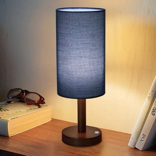 LALISU Cordless Table Lamp, 3 Color Portable Battery Lamp Wood Base Touch - Image 4