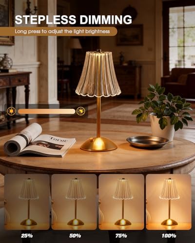 Nusogon 2 Pack Rechargeable Cordless Table Lamp, Touch Control Desk Lamp - Image 5