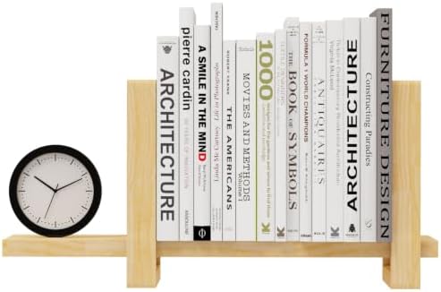 100% Solid Wood Adjustable Desktop Bookshelf, Retro Tabletop Bookshelf, Desk Shelf Living Room, Home, Office, Perfect for Magazine, Books, Cookbooks, No Tools Required to Assemble by Soultopxin
