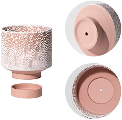 UBEE Planter Ceramic Flower Pot for Indoor Plants | 5.5 inch + 4.9 inch Plant Pot with Saucer and Drainage Hole for Aloe, Snake Plants, Pothos, Orchid, Terracotta with White Glaze Dot - Image 5