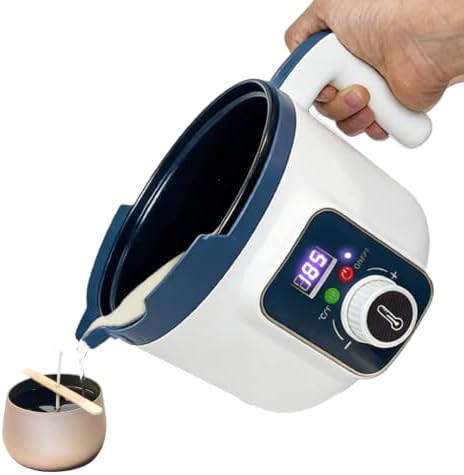 Digital Candle Melting Pot with Spout, Electric Wax Melter with Temperature Control 80–210°F for Candles Making, Soap Making, 10-Hour Auto Shut-Off & Constant Temperature Function Candle Wax Maker by HandNaturWaxMeltingPotKit