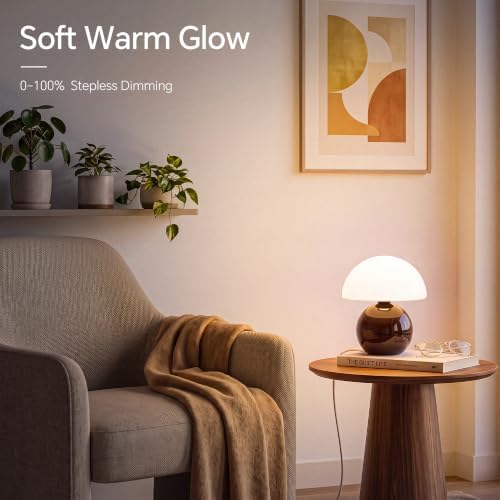 Dawnwake Mushroom Lamp Table Lamp for Bedroom-Small Desk Table Lamps,Coffee - Image 4