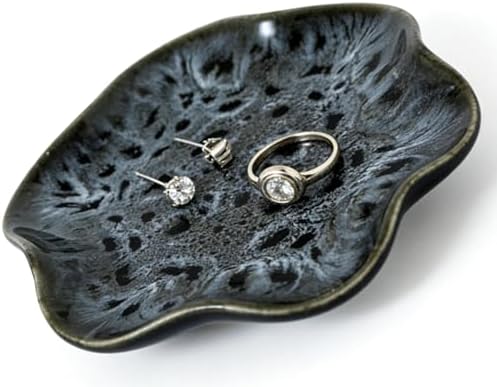 Ceramic Jewelry Tray, Decorative Trinket Dish for Rings, Earrings, Necklaces, Bracelets, Watch & Keys, Birthday, Mother's Day & for Women, 5.3 Inch, Ash Spot - Image 7