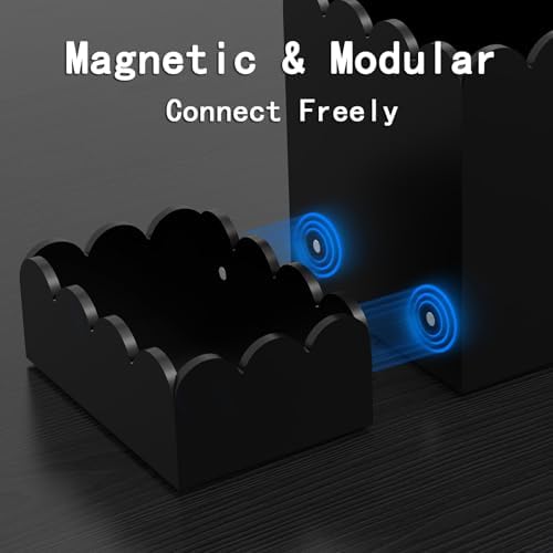 YAGELI Acrylic Desk Organizer Set of 3, Black - Image 4