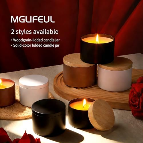 MGLIFEUL 8oz Candle Tins Jars Cans with Lids and Wax Wick for Making Candle - Image 3