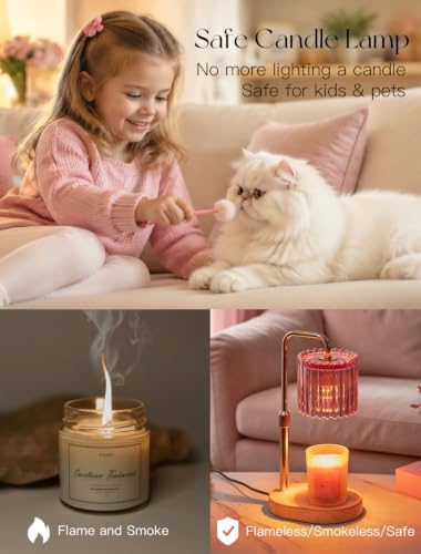 Candeldo Candle Warmer Lamp with Timer: Pink Wax Melt Warmer - Image 4