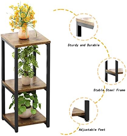 3 Tier Plant Stand Indoor Corner Tall Square Shape Plant Shelf - Image 5