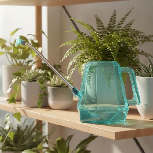 Elegant Watering Can with Extra Long Stainless Steel Spout for Soil Level Watering of Delicate Houseplants Potted Plants Balcony Flowers Sturdy Metal Body, Rose Pink, 1.2L - Image 2