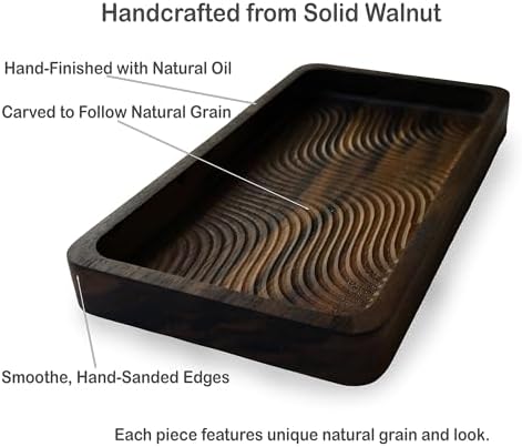 SRCraft Walnut Valet Tray for Men and Women, Wooden Catchall Organizer - Image 4