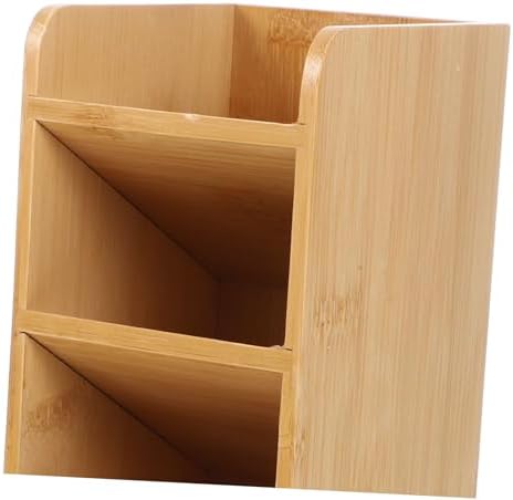 Wooden Desk Organizer for Pens and Pencils, Brown Minimalist Office Holder - Image 3