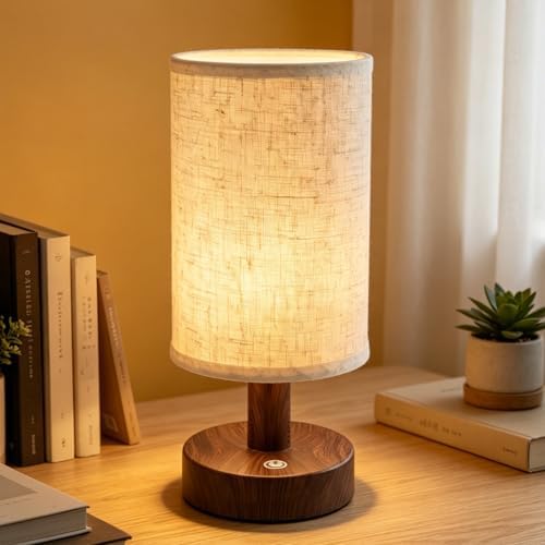 Rechargeable Cordless Table Lamp – 4000mAh Battery Bedside Lamp, Mini Touch Control Dimmable LED Light with 3 Color Modes, Portable Night Light for Bedroom, Dorm, Living Room, Desk, Sofa Side by CHLORANTHUS