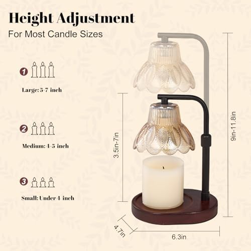 Candle Warmer Lamp with Timer and Dimmer-Candle Warming Lamp for House Warming Gifts,Brithday Gifts for Women Mom,Adjustable Height for Wax Warmer Lamp,Home Decor - Image 2