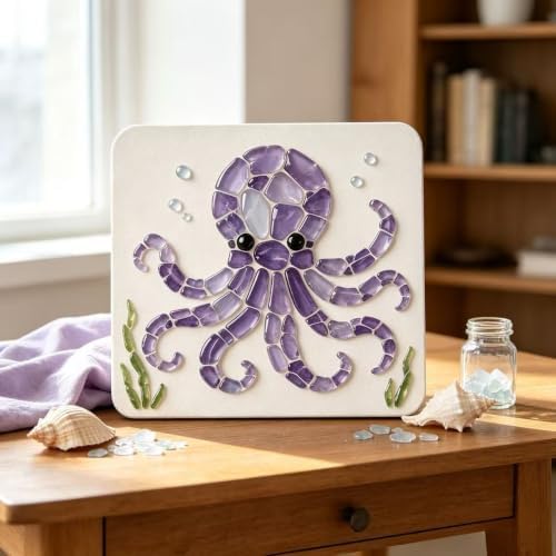 LWLQCZJ Sea Glass Art Kit - DIY Fun Craft Kit for Adults, Beginner Friendly (Octopus) - Image 2
