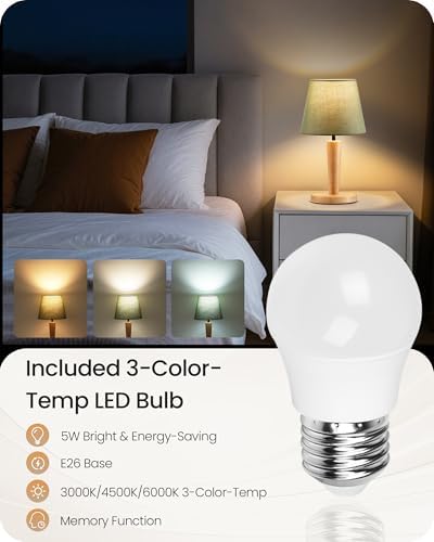 12" Wood Bedside Table Lamps Set of 2, Small Desk Lamps for Small Places, 3 Color Temperatures with Memory, Green Linen Shade & E26 Bulbs, for Bedroom Living Room Office MJ13TLP205 - Image 3