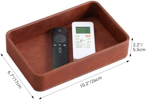 Valet Tray for Men, PU Leather Catchall Tray Nightstand Organizer - Image 2