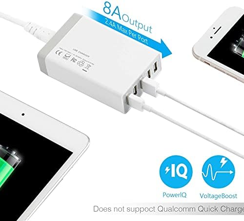 Pezin & Hulin 5 Port USB Wall Charger, 45W, Compatible with Tablet, Phone, Cell Devices - Image 2