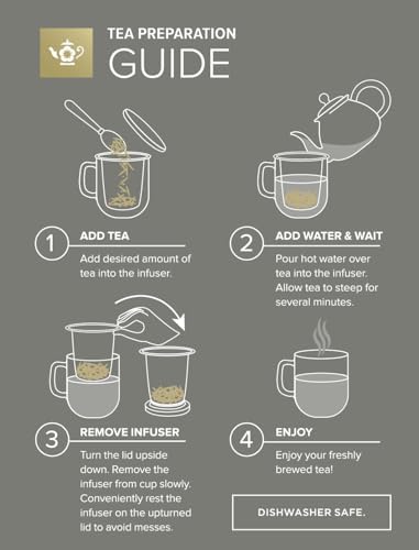 Teabloom Heatproof and Insulated Borosilicate Glass Tea Cup with Infuser for Whole-Leaf Loose Tea – Tea Purist's Choice – Wellbeing Double-Walled Infusion Mug with Lid (8 oz) - Image 5