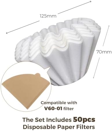 AGOGO Stainless Pour Over Coffee Maker Set, 50 Paper Filters, 30oz, Black - Image 7