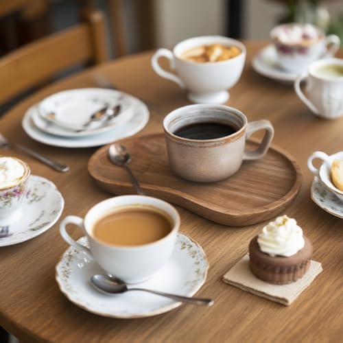Wood Serving Tray Irregular Decorative Trays for Coffee Table Snack Breakfast 9.5x5.1 inch - Image 2